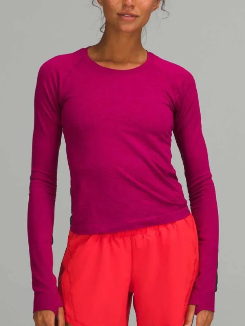 Lululemon Swiftly Tech Long Sleeve Shirt 2.0 Race Length, Magenta, Size 6